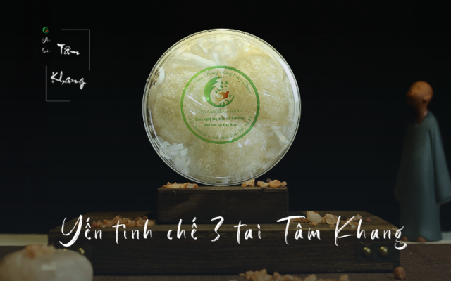 Yến tinh chế nguyên chất sấy muối 3 tai Tâm Khang
