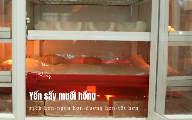 Muối hồng Himalaya loại muối tinh khiết nhất được kết hợp khi sấy yến